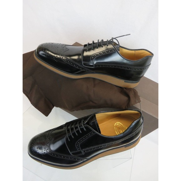 CHURCH\'S by PRADA ROSS EEG005 BLACK LEATHER WINGTIP BROGUE DERBY OXFORDS 7 US 8 main image 9